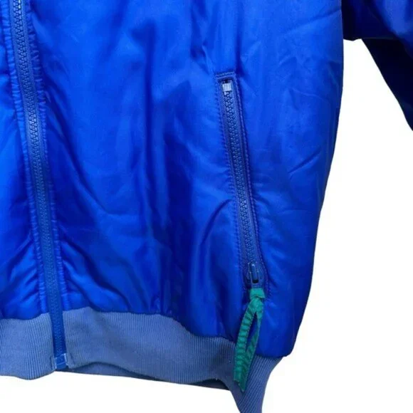 Vintage Columbia Mens XL Windbreaker Jacket Reversible Blue Green 80s Thinsulate - Picture 9 of 15